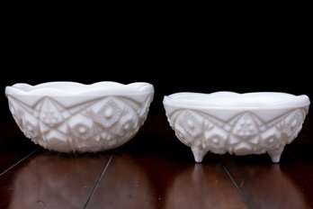 Mid-Century Kemple Mckee Toltec Milk Glass Bowls