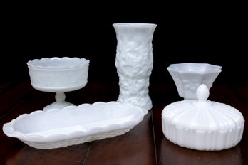 Collection Of Mid-Century Milk Glass Pieces