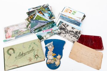 Collection Of Vintage Post Cards & Autographed Ephemera