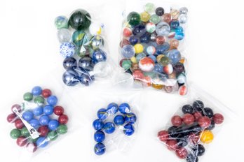 Mixed Collection Of Vintage Marbles Of Varying Sizes (5)