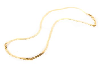 14K Gold Herringbone Chain Necklace