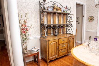 Beadboard Bakers Wine Rack Cabinet