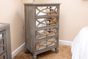 Four Drawer Mirrored Accent Chest