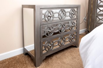 Mirrored Glam Three-Drawer Dresser