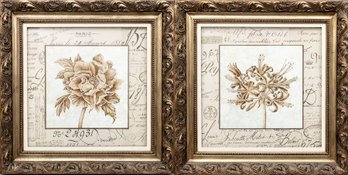 Pair Of Stylized Botanical Prints