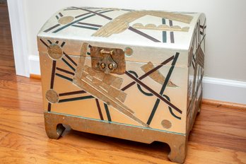 Abstract Metallic Wood Storage Trunk