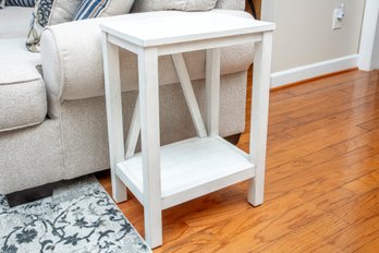 White Contemporary Chairside Table