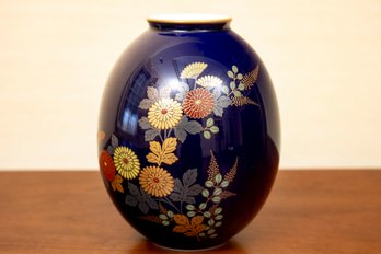 Japanese Cobalt Arita-Ware Style Vase