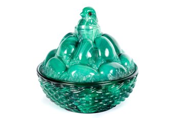 Westmoreland Malachite Green Covered Egg Dish