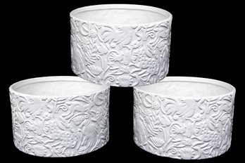 Opalhouse Pressed Stoneware Planters In White