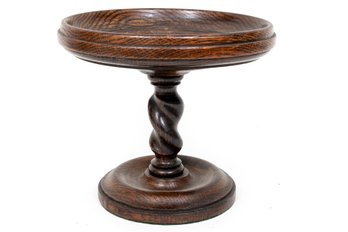 Antique 19th Century English Oak Barley Twist Compote