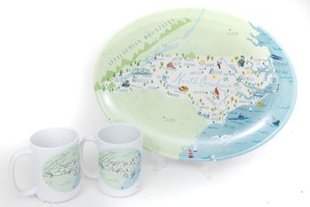 North Carolina Melamine Platter & Mugs