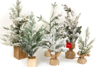 Decorative Faux Frosted Spruce Trees