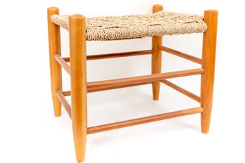 Woven Rush Seat Ottoman