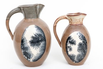 Pair Of Ceramic Feather Vases By Kim Peterson