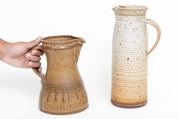 Pair Of Stoneware Art Pottery Jugs