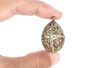 Silver Plated Egg Pendant