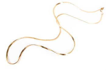 18K Gold Herringbone Chain Necklace