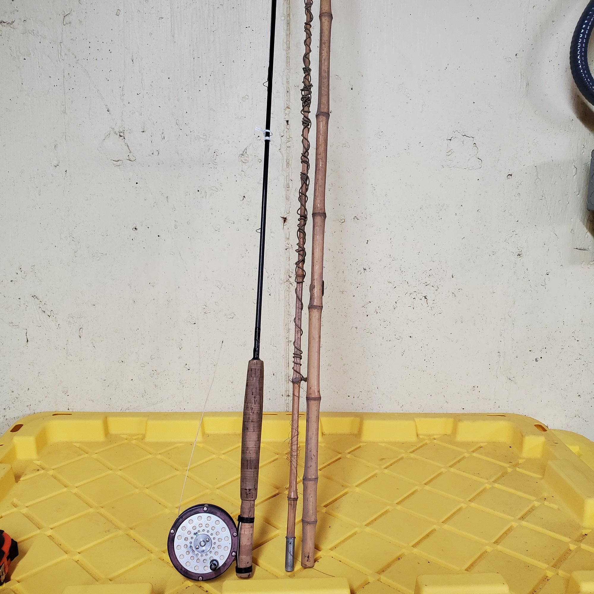 Two Vintage Fly Fishing Rods & One With A Reel. One Bamboo Rod & Other ...