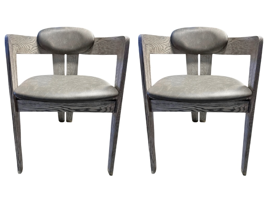 Interlude Home Maryl Chairs In Gray With Brass Detail A Pair (1 Of 4