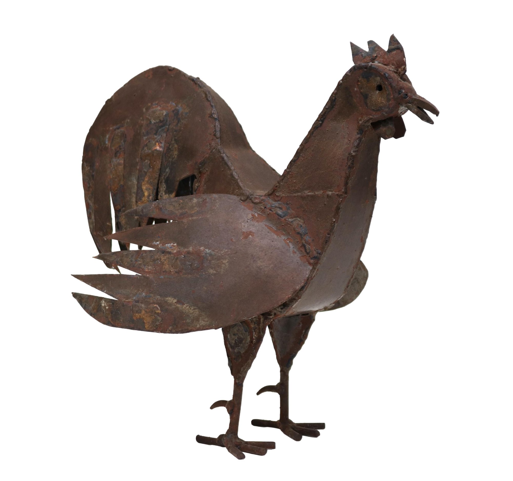 Hand Made Brutalist Metal Rooster Signed #1799470 | Auctionninja.com
