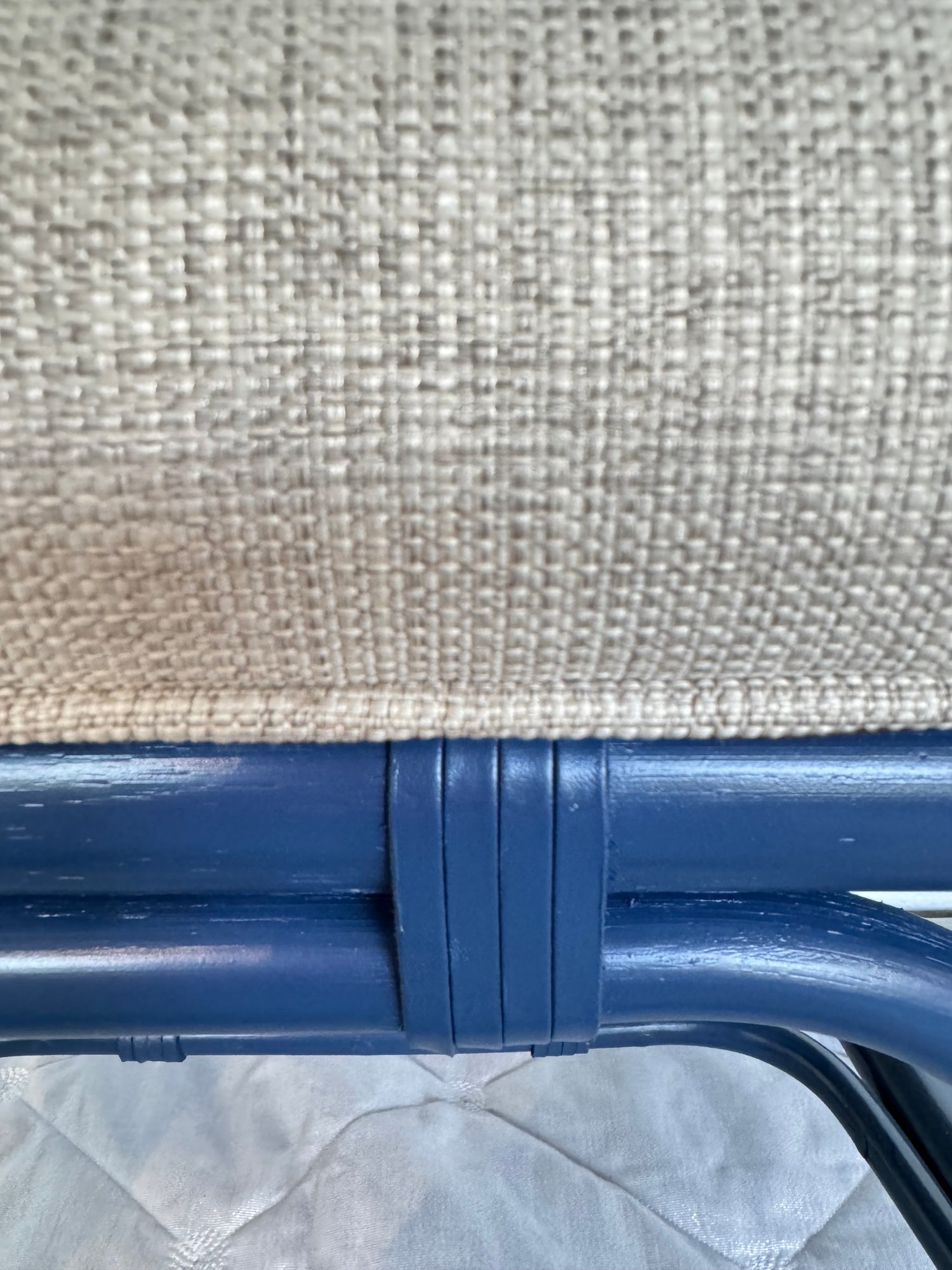 Set 8 Custom Heath & Company Rattan Dining Chairs In Deep Navy 1827162