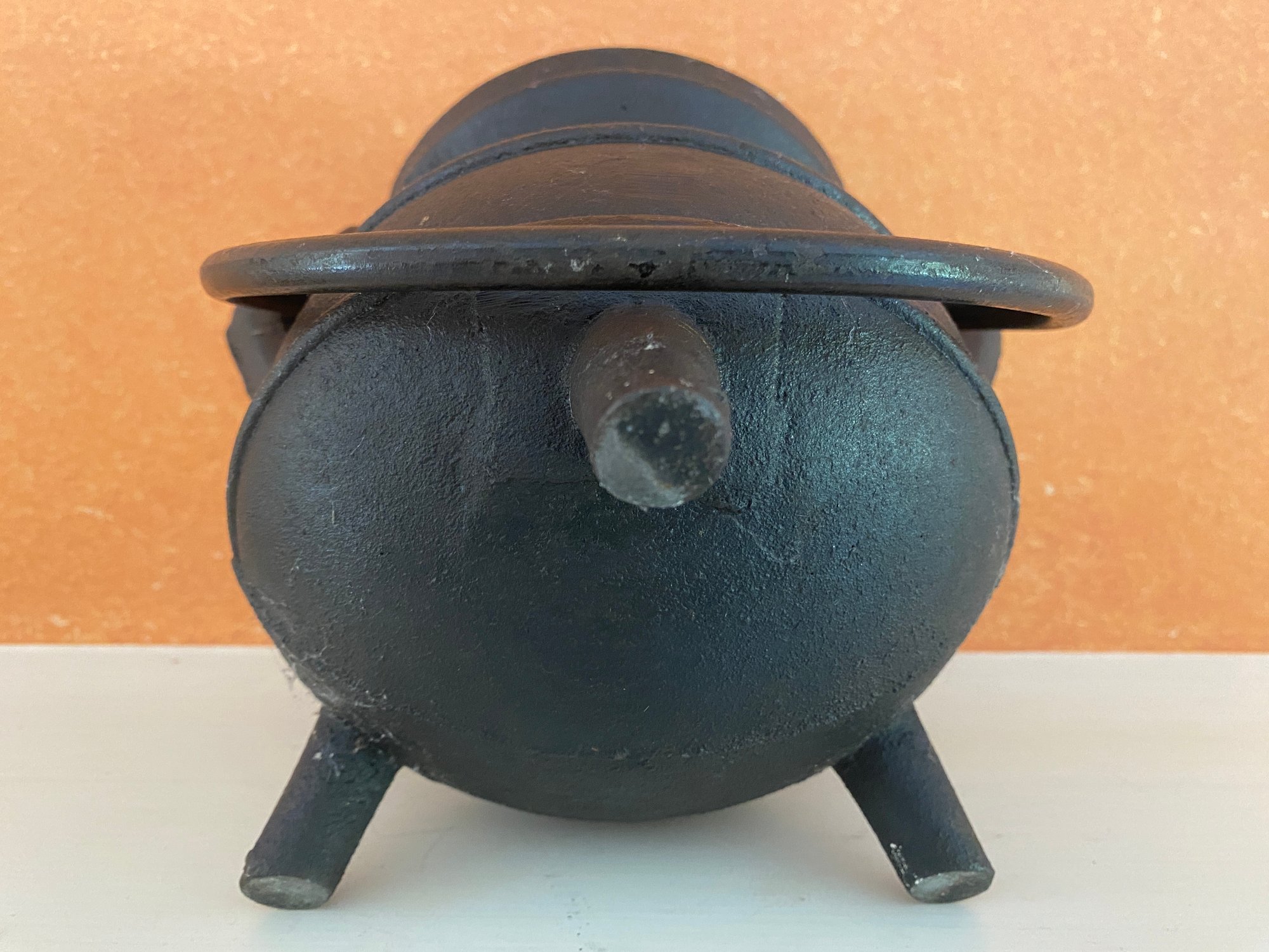 Antique Cast Iron Fire Starter Smudge Pot Fireplace 1893819