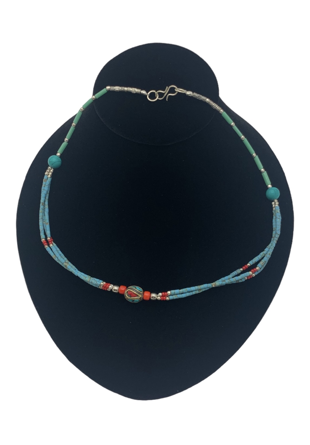 Turquoise Coral Stone Metal Beaded Necklace 1842025 Auctionninja Com