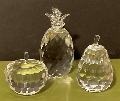 Trio Simon Designs Crystal Fruit, Pineapple, Apple & Pear