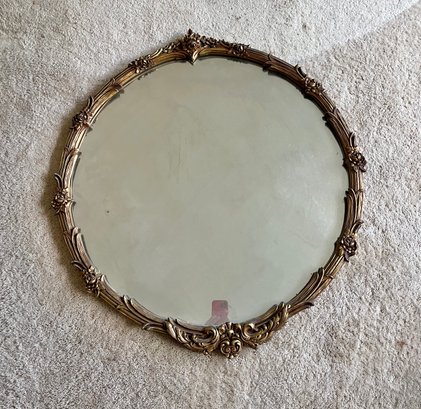 Gilded Floral Round Mirror