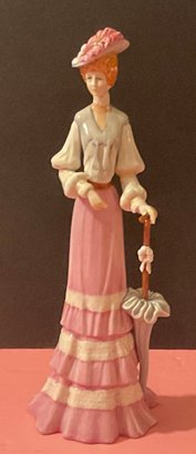 Ahecho A Mano, Lady With Parasol Porcelain Figurine