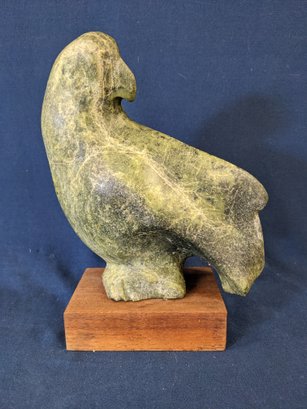 Green Stone Bird / Parrot Abstract Sculpture