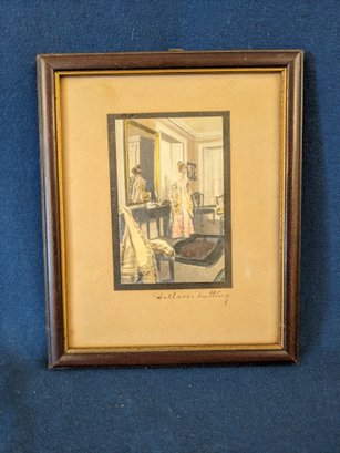 Signed Wallace Nutting Small Interior Hand Colored Photograph