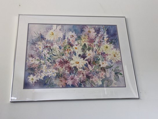Connecticut Artist Mary Green La Forge Watercolor Floral Painting 'Summer Garden'