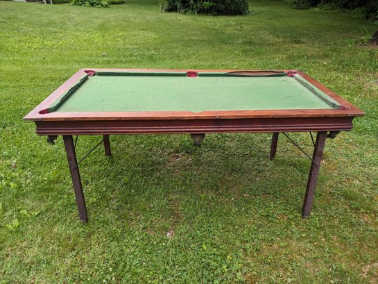 Antique E. T. Burrowes Co. Folding Protable Pool And Billiard Table