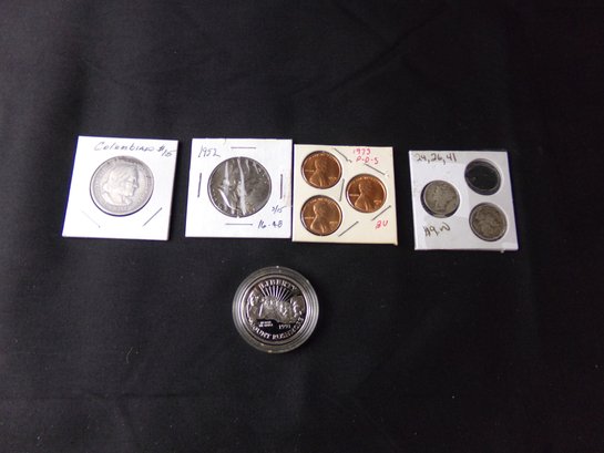 Combination Of Various U.S. Silver Coins, Includes 1893 Columbian Half Dollar