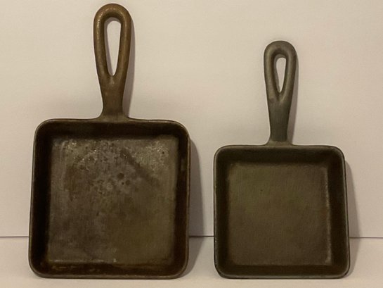 Vintage, Antique Cast Metal Service Small Frying Pans