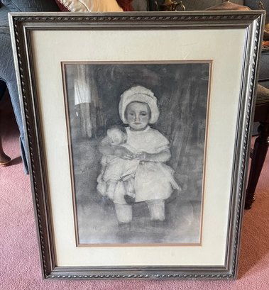 Framed Print Of Child With Doll