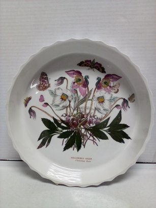 The Botanical Garden 1972 Oven To Table Dish With Christmas Rose Pattern     D4