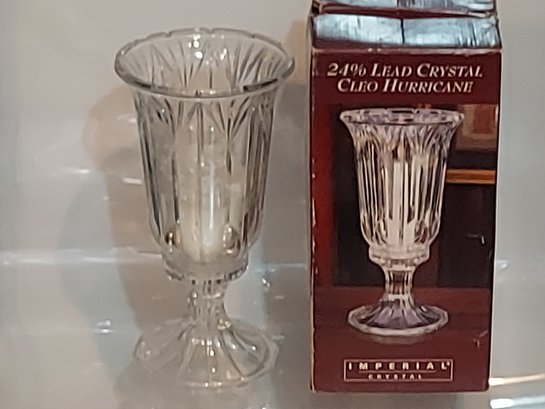 24 Lead Crystal Cleo Hurricane By Imperial Crystal