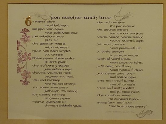 1984 DOROTHY BLOCH AUTHOR HAND SIGNED WATERCOLOR  POETRY TO HER NIECE PAINTING