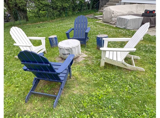 (4) Polywood Adirondack Chairs With Cushions And Covers