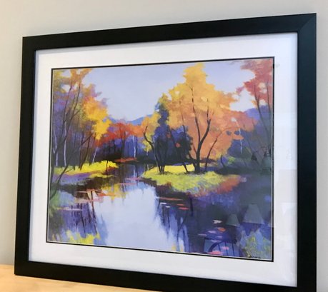 Vibrantly Colored Custom Framed And Matted Picture