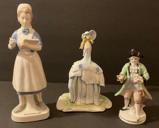 Vintage Trio Of Figurines, Svendborg, Italian, Occupied Japan