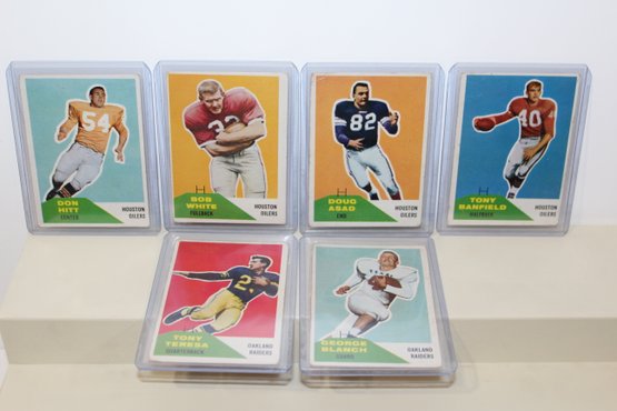 6 Vintage Fleer 1960 Football Cards - 1st Time Issues Of These 2 Teams