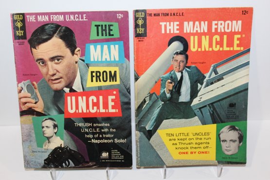 1966 Man From UNCLE - #4 & #5 Very Cool! Gold Key!
