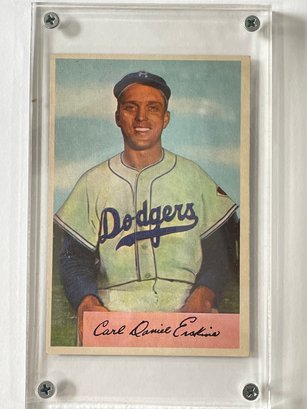 1954 Bowman Carl Erskine Card #10      Beautiful Gradable Condition Card