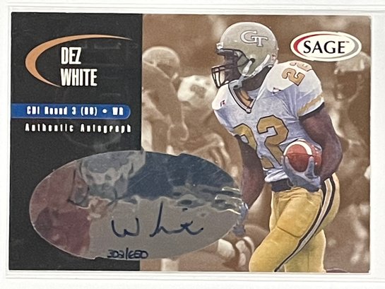 2000 Sage Authentic Autograph Dez White Card #a49    Numbered 302/650