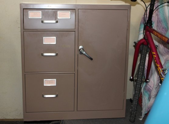 Vintage HON Metal File Cabinet With Safe