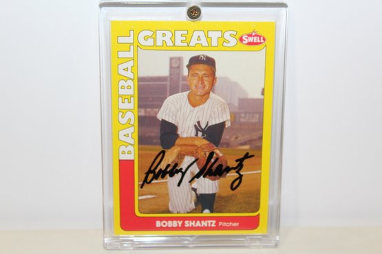 1990 Card Signed By Former Yankee Pitcher Bobby Shantz
